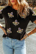 Sequin Fleur De Lis Graphic Short Sleeve Tee