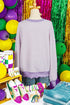 Sequin Fleur De Lis Patchwork Long Sleeve Top