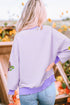 Sequin Fleur De Lis Patchwork Long Sleeve Top