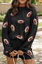 Sequin Football Corded Knit Two Piece Graphic Set