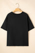 Sequin Football Patch Loose Fit Crewneck Graphic Tee