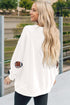 Sequin Football Patch Oversized Crewneck Pullover Sweatshirt