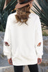 Sequin Football Patch Oversized Crewneck Pullover Sweatshirt