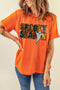 Sequin Ghost Graphic Round Neck Short Sleeve Tee