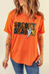 Sequin Ghost Graphic Round Neck Short Sleeve Tee
