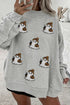 Sequin Ghost Mock Neck Long Sleeve Tunic Sweatshirt