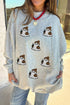 Sequin Ghost Mock Neck Long Sleeve Tunic Sweatshirt