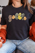 Sequin Gobble Letter Graphic Crew Neck Short Sleeve Tee