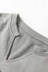 Sequin Graphic Notched Neck Long Sleeve Loose Tee