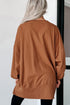 Sequin Graphic Notched Neck Long Sleeve Loose Tee