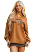 Sequin Graphic Notched Neck Long Sleeve Loose Tee