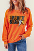 Sequin Graphic Oversized Long Sleeve Pullover Sweatshirt