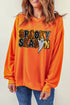 Sequin Graphic Oversized Long Sleeve Pullover Sweatshirt