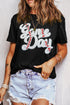 Sequin Graphic Short Sleeve Crew Neck Tee