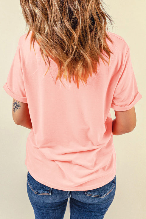 Sequin Guitar Graphic Crew Neck Short Sleeve Tee