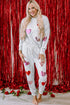 Sequin Heart Graphic Pullover And Jogger Lounge Set