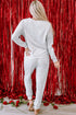 Sequin Heart Graphic Pullover And Jogger Lounge Set
