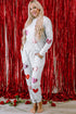 Sequin Heart Graphic Pullover And Jogger Lounge Set