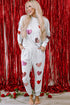 Sequin Heart Graphic Pullover And Jogger Lounge Set
