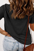 Sequin Heart Letter Patch Casual Graphic Tee