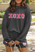 Sequin Heart Letter Print Corded Long Sleeve Graphic Sets