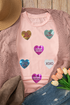 Sequin Heart Patch Relaxed Fit Graphic Shirt
