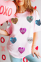 Sequin Heart Patch Relaxed Fit Graphic Shirt