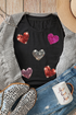 Sequin Heart Patch Short Sleeve Crewneck Tee