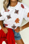 Sequin Leaf And Turkey Graphic T Shirt