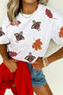 Sequin Leaf And Turkey Graphic T Shirt