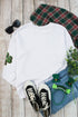 Sequin Leopard Print Shamrock Patch Crewneck Sweatshirt