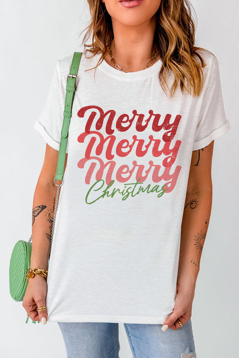 Sequin Letter Graphic Crew Neck Short Sleeve Tee