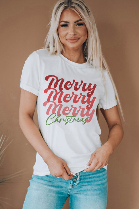 Sequin Letter Graphic Crew Neck Short Sleeve Tee