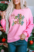 Sequin Letter Graphic Drop Shoulder Long Sleeve Pullover Top