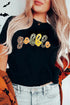 Sequin Letter Graphic Short Sleeve Crew Neck Tee