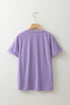 Sequin Letter Patch Graphic Short Sleeve Tee Shirt