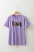 Sequin Letter Patch Graphic Short Sleeve Tee Shirt