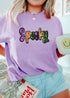 Sequin Letter Patch Graphic Short Sleeve Tee Shirt