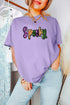 Sequin Letter Patch Graphic Short Sleeve Tee Shirt