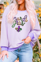 Sequin Letter Patch Striped Drop Shoulder Tee