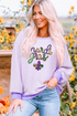 Sequin Letter Patch Striped Drop Shoulder Tee