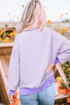 Sequin Letter Patch Striped Drop Shoulder Tee