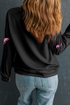 Sequin Lobster Motif Relaxed Fit Pullover Sweatshirt