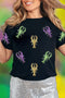 Sequin Lobster Patched Pattern Festive Graphic Tee