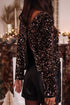 Sequin Long Sleeve Cutout Back Top