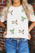Sequin Mallard Bow Round Neck Graphic T Shirt