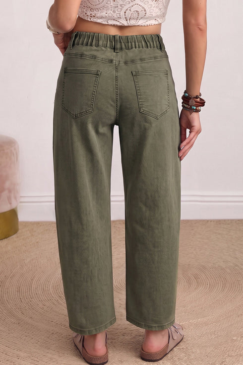 Sequin Mallard Graphic Ankle Length Barrel Silhouette Pants