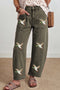 Sequin Mallard Graphic Ankle Length Barrel Silhouette Pants