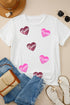Sequin Mama Heart Graphic Short Sleeve Crew Neck Tee