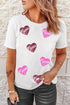 Sequin Mama Heart Graphic Short Sleeve Crew Neck Tee